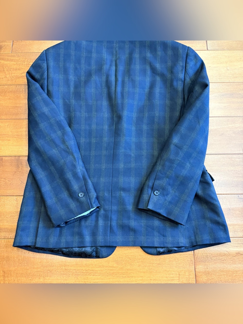 Originals 1926 Haggar Blue Tartan Plaid 2-Button Single Breasted 44S - Picture 5 of 12